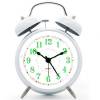 Metal Table Alarm Clock 3304-8 White/Green